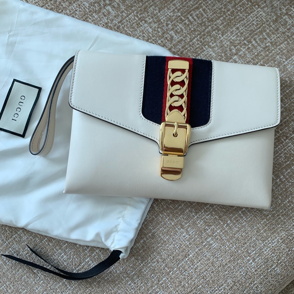 Gucci Sylvie Small Wristlet Clutch Bag
